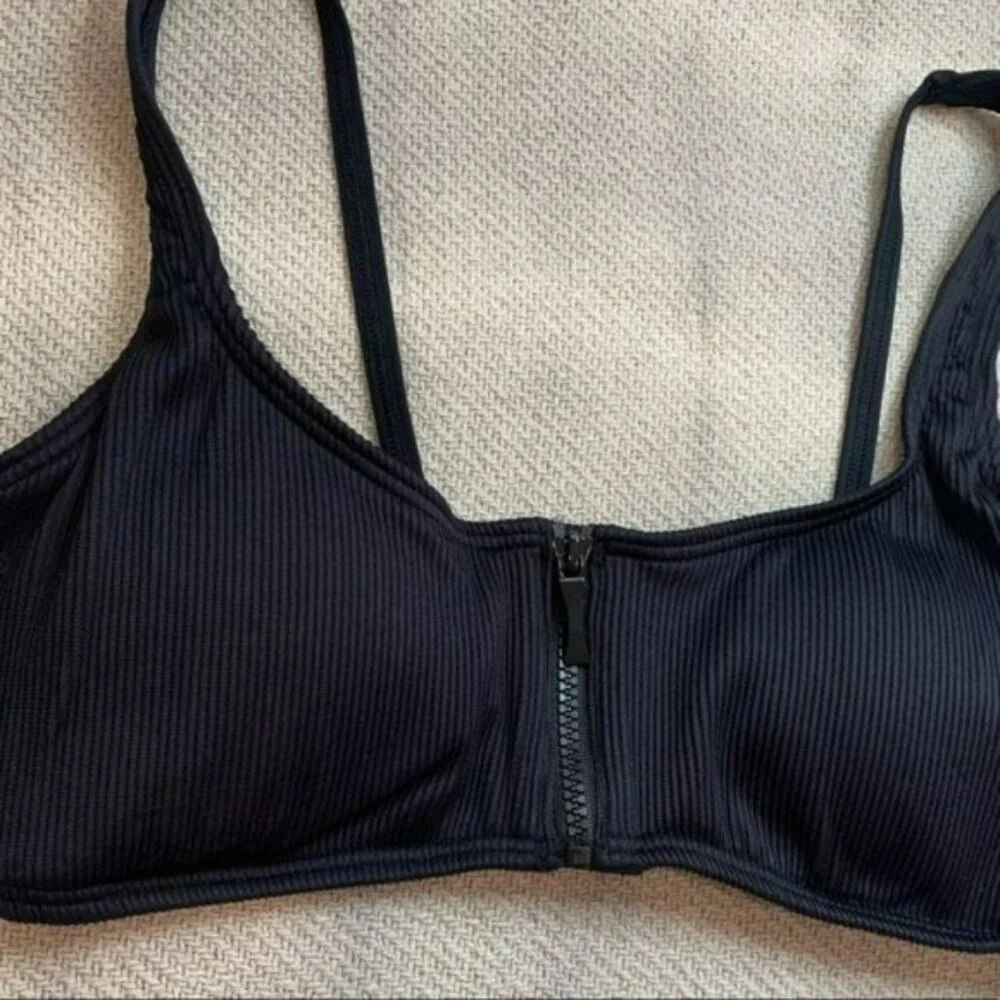Kate Spade Marco Island Swim Bikini Top Black Size Medium NWT Black